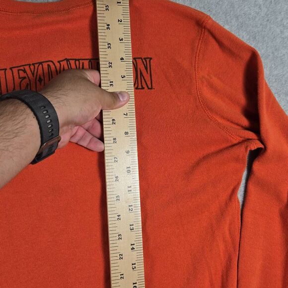 Vintage Womens Henley Thermal Harley Davidson T Shirt 2001 made in USA Large - Picture 10 of 12